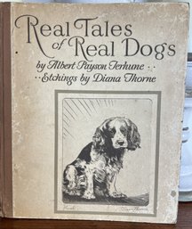 Vintage RARE 1935 Book 'Real Tales Of Real Dogs' Charming Illustrations By Diane Thorne