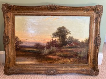 W Richards Original Homestead Painting 1850-60s? Oil On Canvas - A85