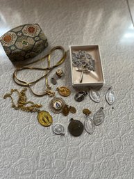 Sterling Silver Cross And Assorted Religious Metals - K41