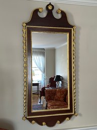 Large Giltwood Mahogany Mirror With Intricate Details - Fr3