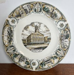 BOSTON The Hub Of The Universe Decorative Plate Made Expressly For Jordan Marsh Company 11' Diameter