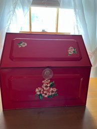 Vintage / Antique Apple Red Tin Bread Box - BL55
