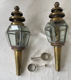 Pair Of Mounting Oil Lamps