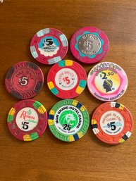Eight Collectors Casino Chips Includes $25 MGM Las Vegas - BL67