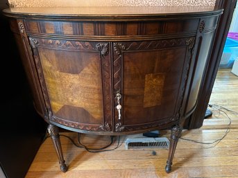 Demi Lune Cabinet With Inlaid Wood - D4