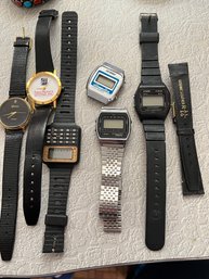 Mens Watch Lot , 6 Watches And 1 Leather Band K90