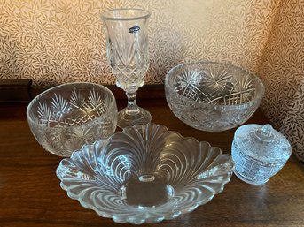 Crystal Glass Lot Of 5 - D7
