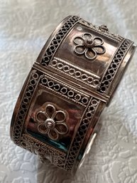 Tibetan Hinged Cuff Bracelet Unmarked -k98