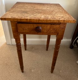 Antique Curly Birds Eye Maple Side Table - BB6
