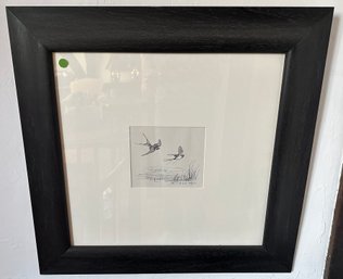 Black & White Swallows Limited Ed. Print 19/23 Matted In Wide Black Wood Frame Signed Lystle - 28