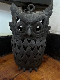 Very Old Cast Iron Hanging Owl Candle Holder -  29