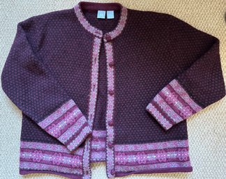 Ladies Frost Wool Purple Sweater Size L - MB14