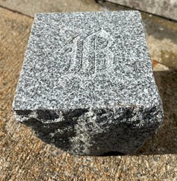 Carved Granite Stone Garden Outdoor Marker Cornerstone Letter 'B' 6' X 6' X 8' Tall