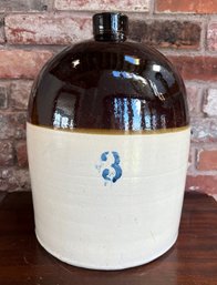 Antique Two Toned 3 Gallon (#3) Handled Jug 15' Tall And 31' Around Base Great Condition