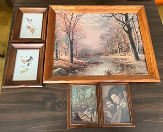 Five Framed Pictures Large And Two Sm Pictures Are Signed - L153