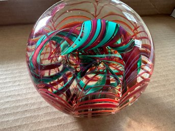 Stunning Glass Paperweight Signed HL Sept 79 - A04