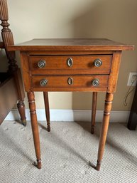 Turn Of The Century 1790-1830 American Period Two Drawer Table Stand - MB34