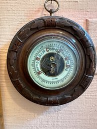 Carved Beechwood Barometer From Germany  -  101
