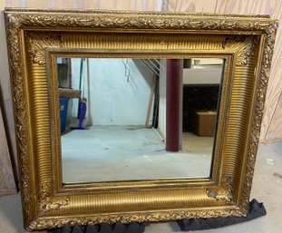 Antique Gold Gilt Wood & Plaster Framed Mirror - B30