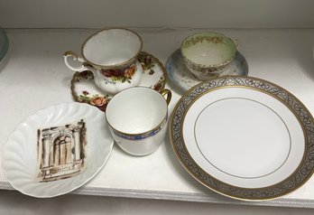 Royal Albert Cup & Saucer With 3 Philippe Deshoulieres Dessert Plates, Etc - 221