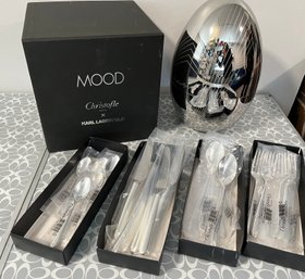 Christofle X Karl Lagerfeld Limited Ed. 597/1000 MOOD Flatware For 6 In Stainless Case New In Box  - A1