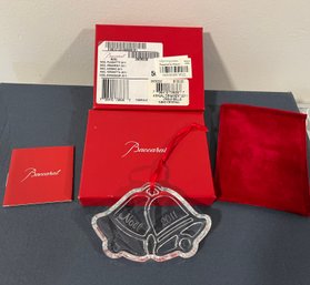 Baccarat Christmas Noel Plaque  2011 Bell Ornament New In Box- A03