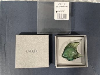 Lalique Paris Crystal Glass Fish Green/Gray New In Box - A6a