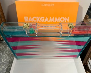 From Sydney Australia - Sunny Life - Luxe Lucite Collection - Backgammon Game - New In Box -  A14