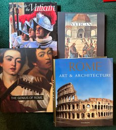 4 Art Books: Inside The Vatican, The Genesis Of Rome, Rome Art And Architecture & Vatican -b10
