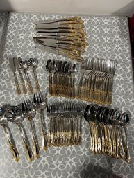 Retroneau 18/8 Gold On Stainless Decorative Flatware Set - A23