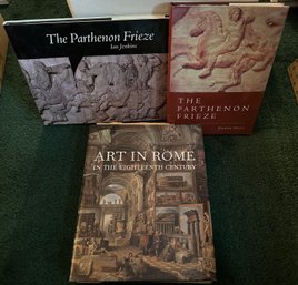 3 Art Books: 2 Parthenon Frieze Themed Books & Art In Rome For The 18th Century - B13