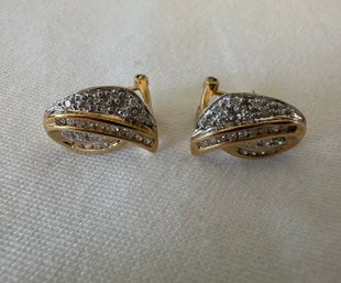 14k Yellow Gold & Diamond French Clip Pierced Post Earrings To Wear Every Day!  - 5