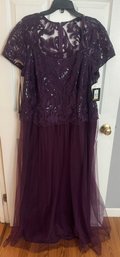 New Eggplant Sequined Gown Size 14W