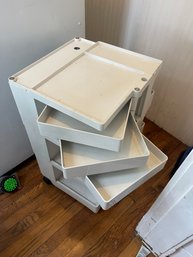 White Art Cart On Wheels - Boby Trolley Organizer By Joe Colombo