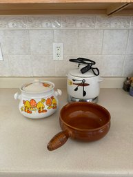 #503 Lot Of 3 - Oven Ware - West Bend - Electric Bean Pot