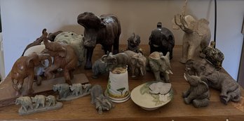 #511 Lot Of 20 Elephants And Rhino