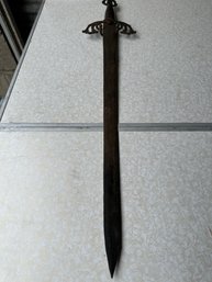 Antique Toledo Sword With Steel Handle And Etched Blade 29 Inches - L