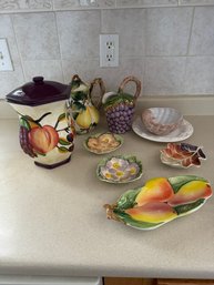 #533 Lot Of 9 Pottery Serving Lot