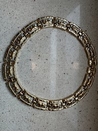 Vintage Two Tone Shiny Gold Tone & Matte Silver Panther Collar Necklace Bought In Tourettes Sur Loup Fr. - J15