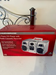#548 3 Piece CD Player W/ Radio Cassette Recorded In Box