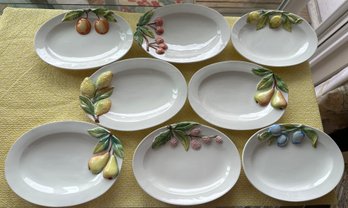 12 Italian Oval Fruit Adorned Appetizer Plates - K54
