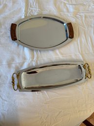 #559 Mid Century Stainless Serving Trays