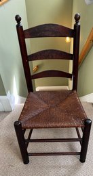 Small Ladder Back Chair With Rush Seat - A54
