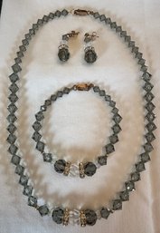 Handcrafted Jewelry Trio Made With Swarovski Crystals - 25