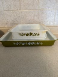 #596 Lot Of 3 2 Pyrex & 1 Ovenware Baking Dish