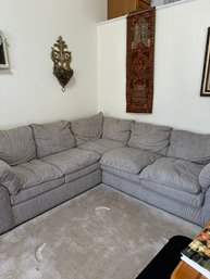 2 Piece L Shaped Tweed Couch