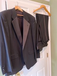 Bill Blass Mens Black Evening Tux - Includes Shirt, Bow Tie, Cumber Bun And Suspenders - A72