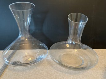 2 Large Glass Wine Decanters -2D3
