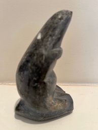 Inuit Art Soapstone Carved Figurine Signed 1733 - LR5