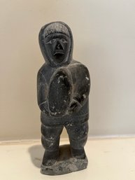 Canadian Eskimo / Inuit Art Soapstone Carved Figure Signed 6188 - LR6